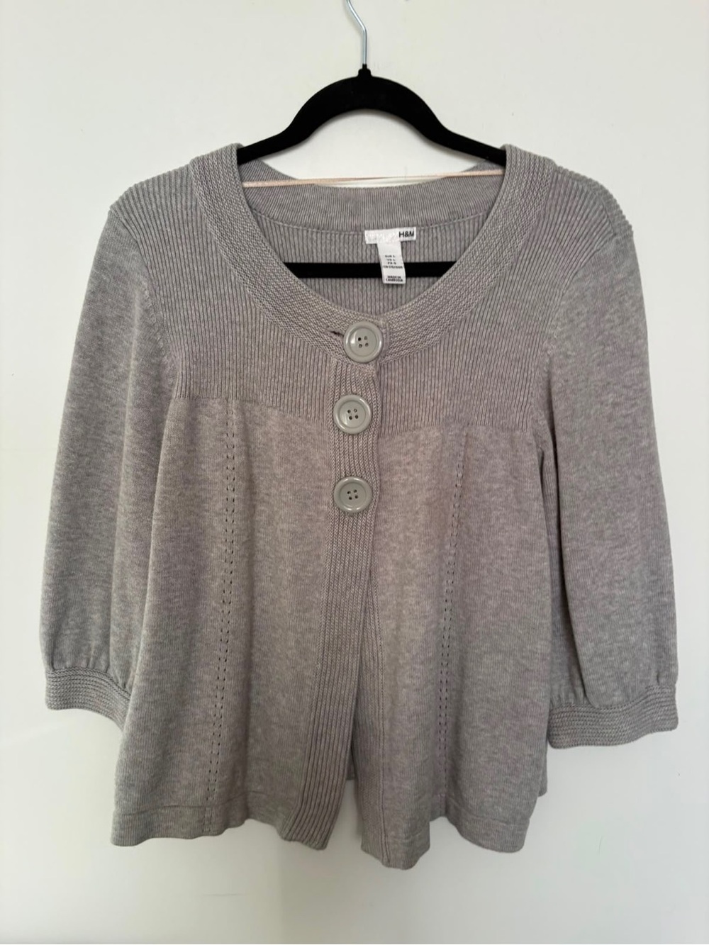 H&M Grey Knit Grey Sweater - Large